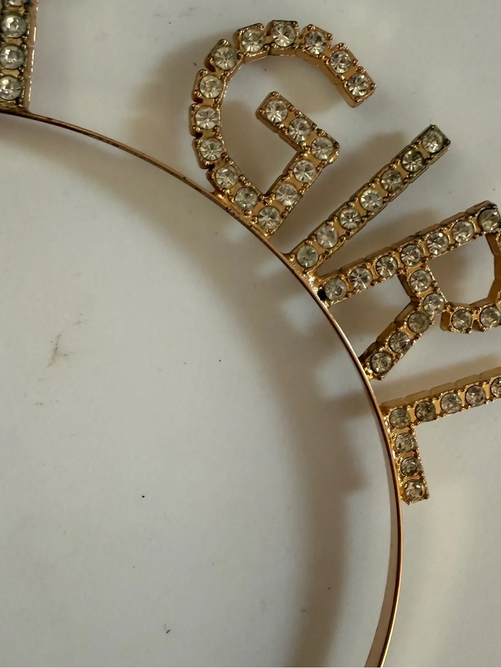 Birthday Girl Adult Headband - Gold Rhinestones Heavyweight Accessory Party